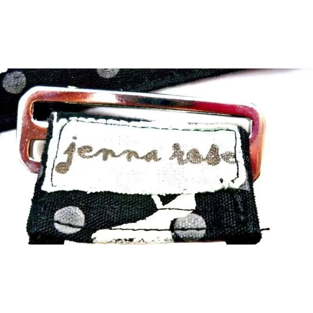Black & White Screen Printed Belt White Birds on a Wire One Size Jenna Rose S-XL